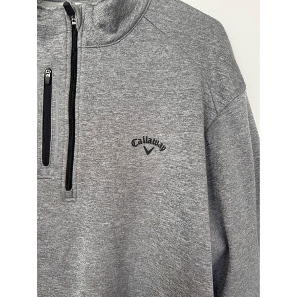 Callaway Mens XL Golf Pullover 1/4 Zip Gray Fleece Long Sleeve Shirt - Picture 9 of 14